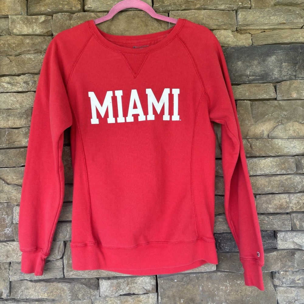 Vintage 90s Champion Reverse Weave Miami Sweatshirt Crewneck Pullover Spellout‎